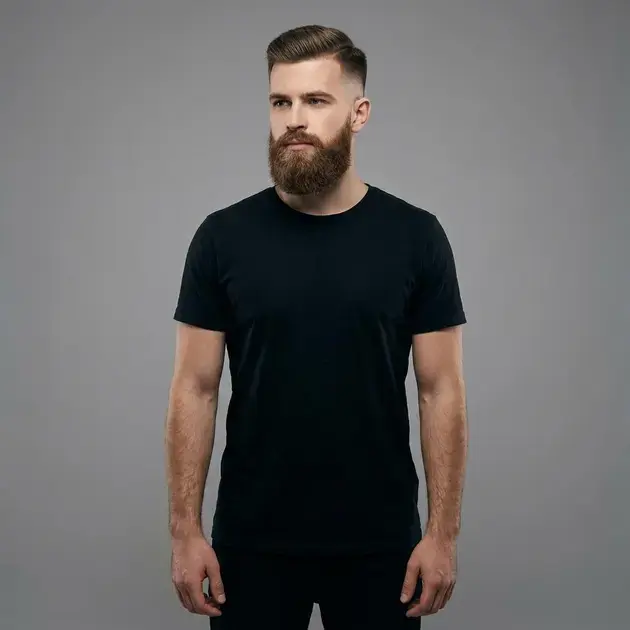 Homem com barba média e cheia representando as barbas que estão na moda 2023