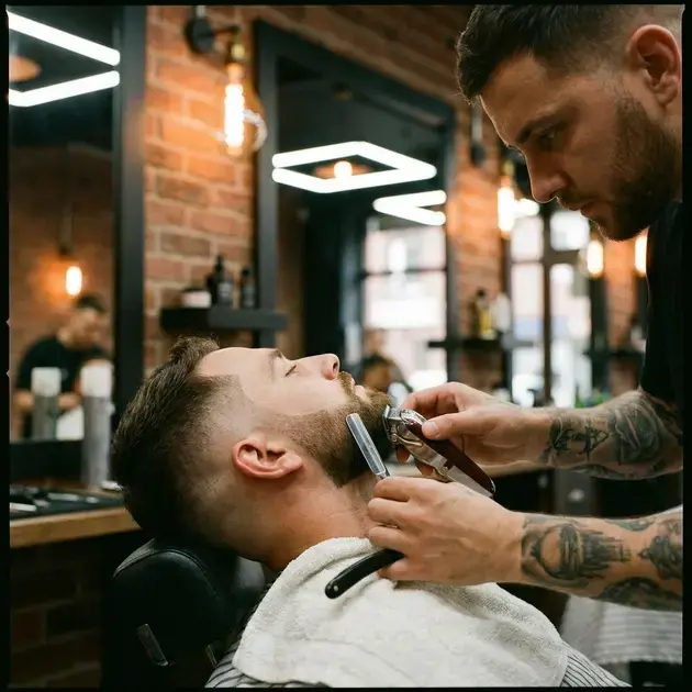 Barba degradê fade harmonizando corte de cabelo com as barbas que estão na moda 2023