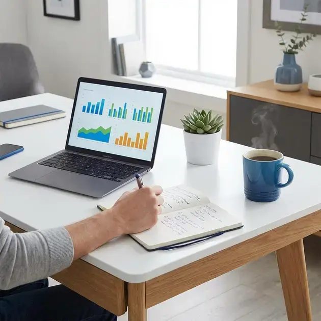 Homem analisando barba cheia ou rala qual escolher diante do espelho em ambiente moderno
