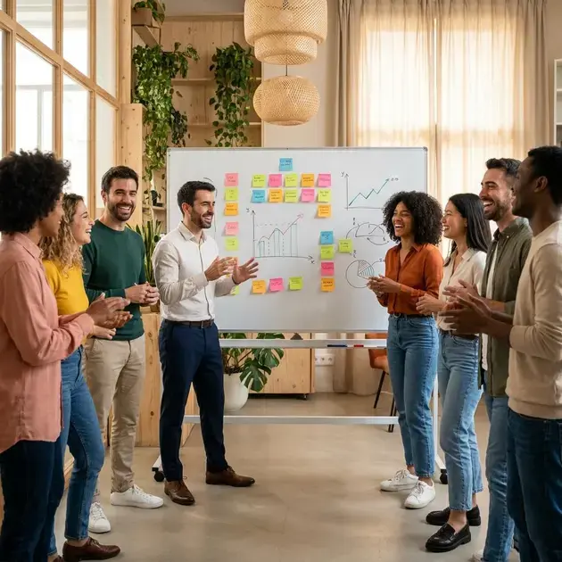 Equipe de barbearia especializada em degradê masculino planejando atendimento e estilos de corte