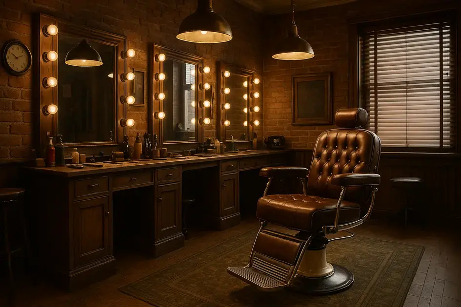 barbearia com ambiente retrô