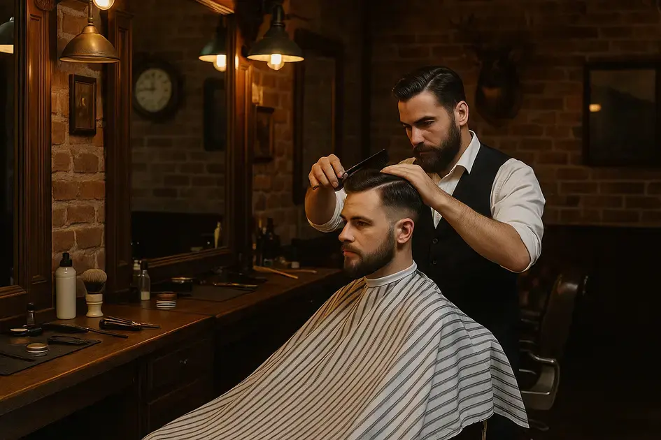 barbearia com ambiente vintage